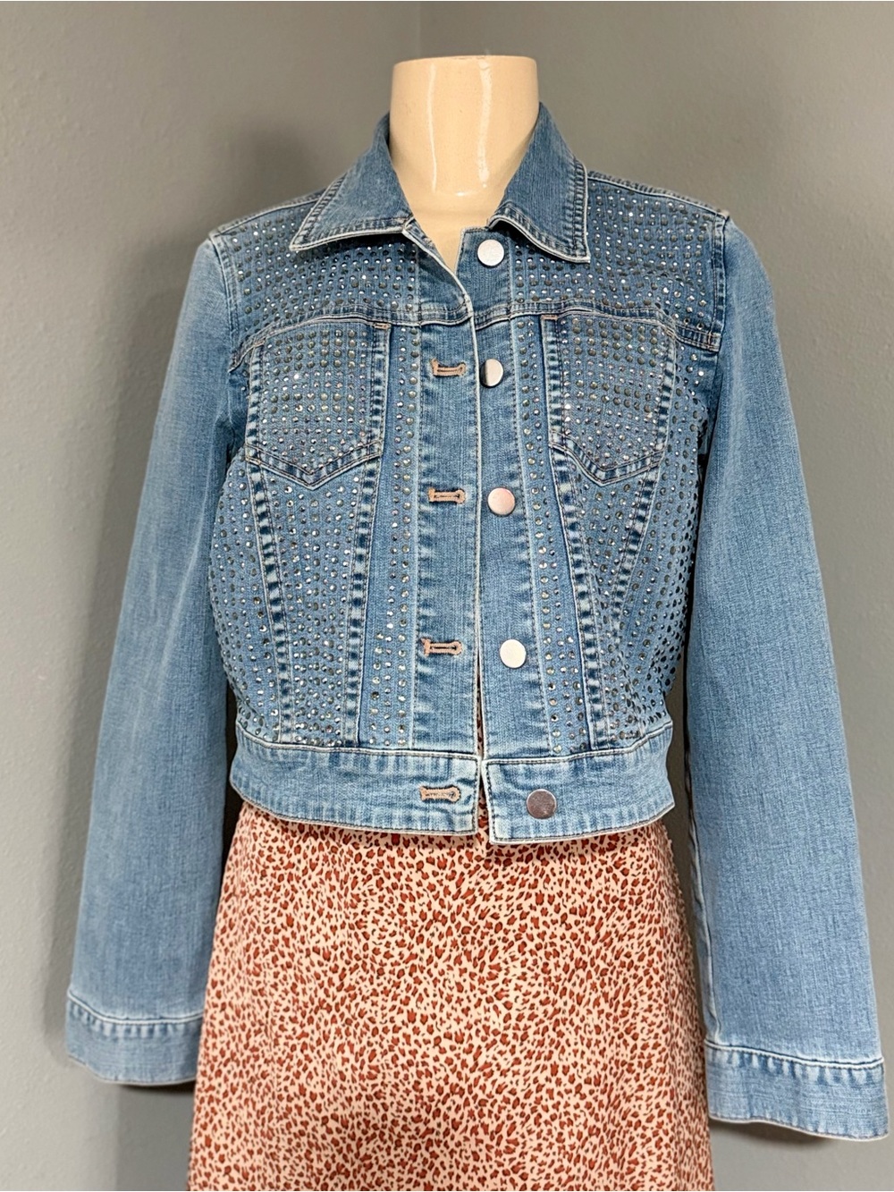 Embellished Light Blue Denim Jacket